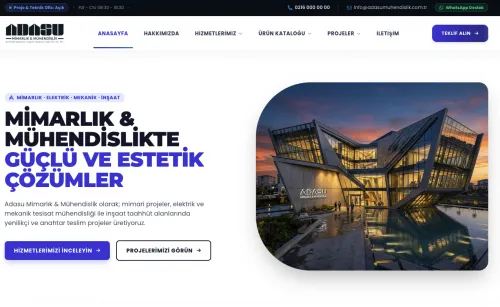 Adasu Mimarlık Mühendislik Kurumsal Web Sitesi