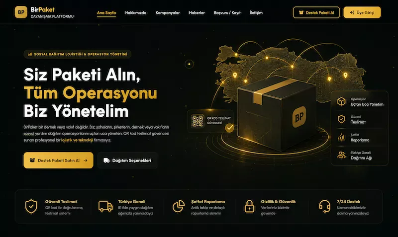 BirPaket  Akıllı ve Şeffaf Sosyal Dağıtım Platformu açıldı.